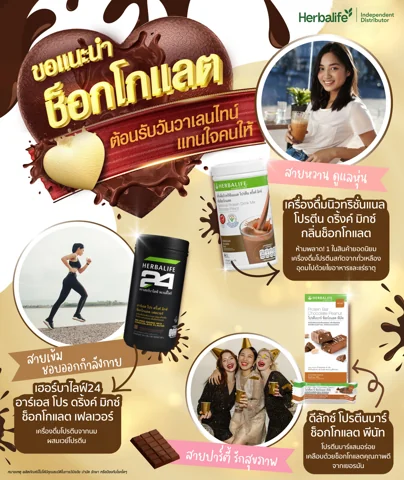 ไอศกรีมแท่งสีน้ำตาลโรยผงโกโก้บนถาด วางข้างถุงผงเครื่องดื่มและเมล็ดกาแฟ (2/2)