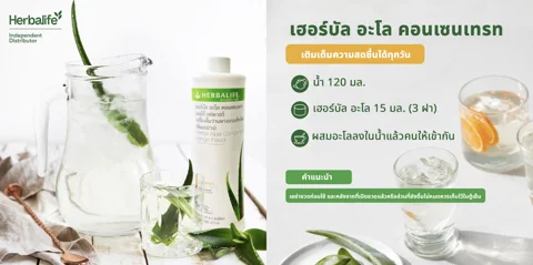 แก้วเครื่องดื่มใสใส่น้ำแข็ง วางข้างใบว่านหางจระเข้ผ่าครึ่ง บนโต๊ะไม้ริมชายหาด (5/6)